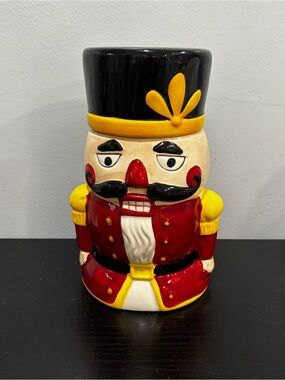 Sweet Expressions Nutcracker Ceramic cookie Jar Christmas holiday treats